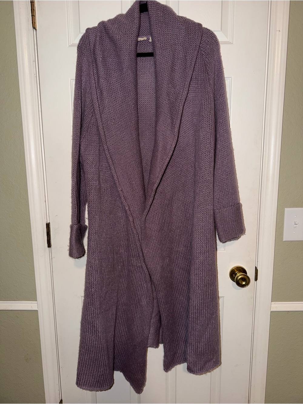 Soft Surroundings Telluride Topper Wool Mohair Lavender Open-Front Knit Cardigan
